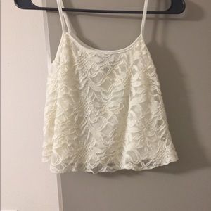 Forever 21 white floral crop top